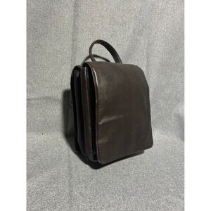 Wilson Leather Pelle Studio Crossbody Brown Leather Vintage Organizer Purse